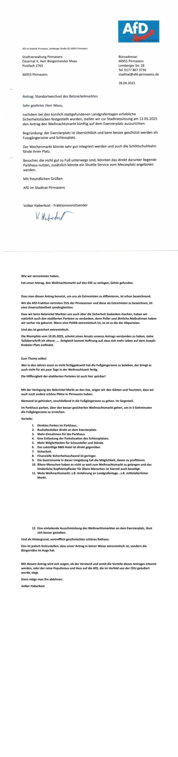 AfD Antrag.. Standortwechsel des Belznickelmarktes 28.04.2025 komplett