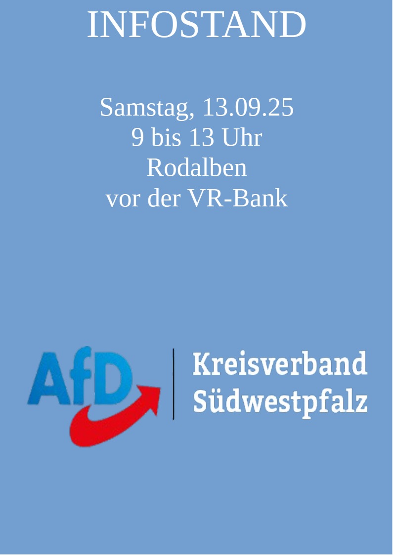 Infostand am 13.09.2025 9.00-13.00 KV Südwestpfalz